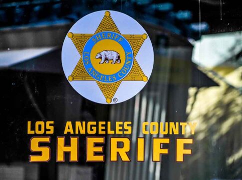 Los Angeles County Sheriff signage with badge.