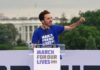 Person speaking at March For Our Lives rally.