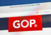 Screenshot of the Republican National Committee website featuring the GOP logo