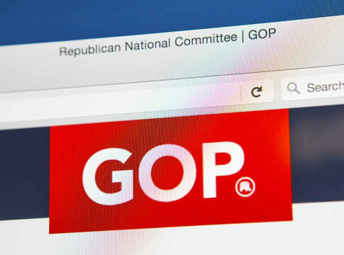 Screenshot of the Republican National Committee website featuring the GOP logo